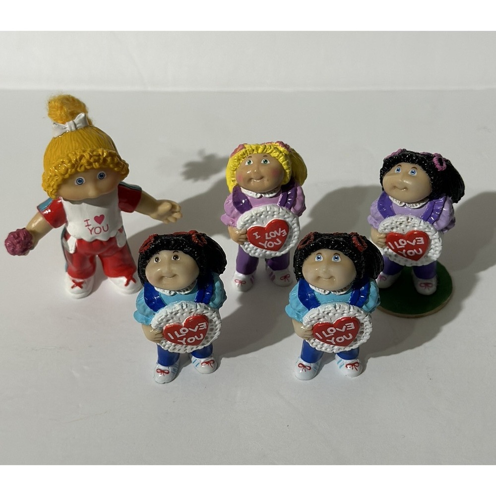 Vintage 1984 Cabbage Patch Kids Mini Dolls I Love You Lot of 5 Rare 3" PVC